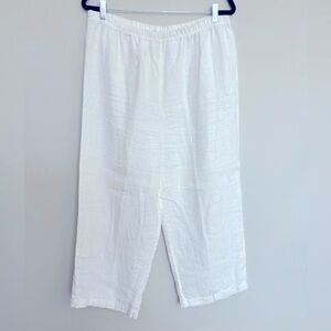 Hot Cotton Marc Ware 100% Linen Pull On Elastic Waist Pants White Size XL